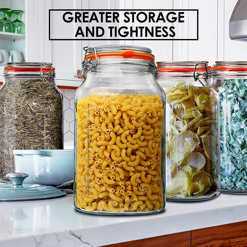 2 Pcs 1 Gallon Super Wide-Mouth Glass Jars