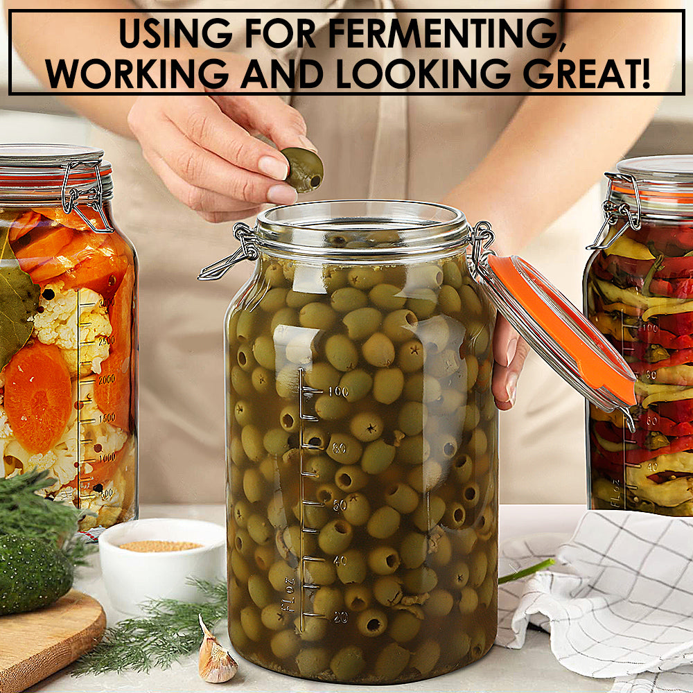 2 Pcs 1 Gallon Super Wide-Mouth Glass Jars