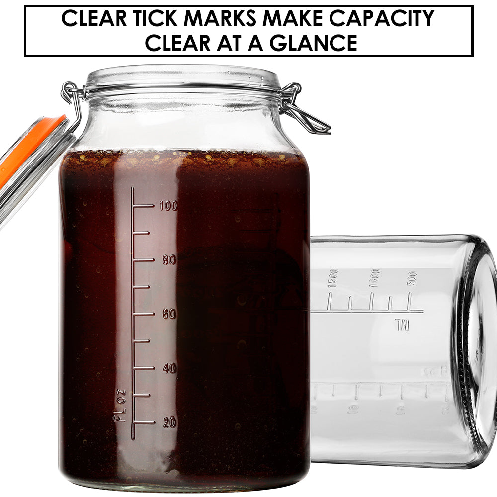 2 Pcs 1 Gallon Super Wide-Mouth Glass Jars