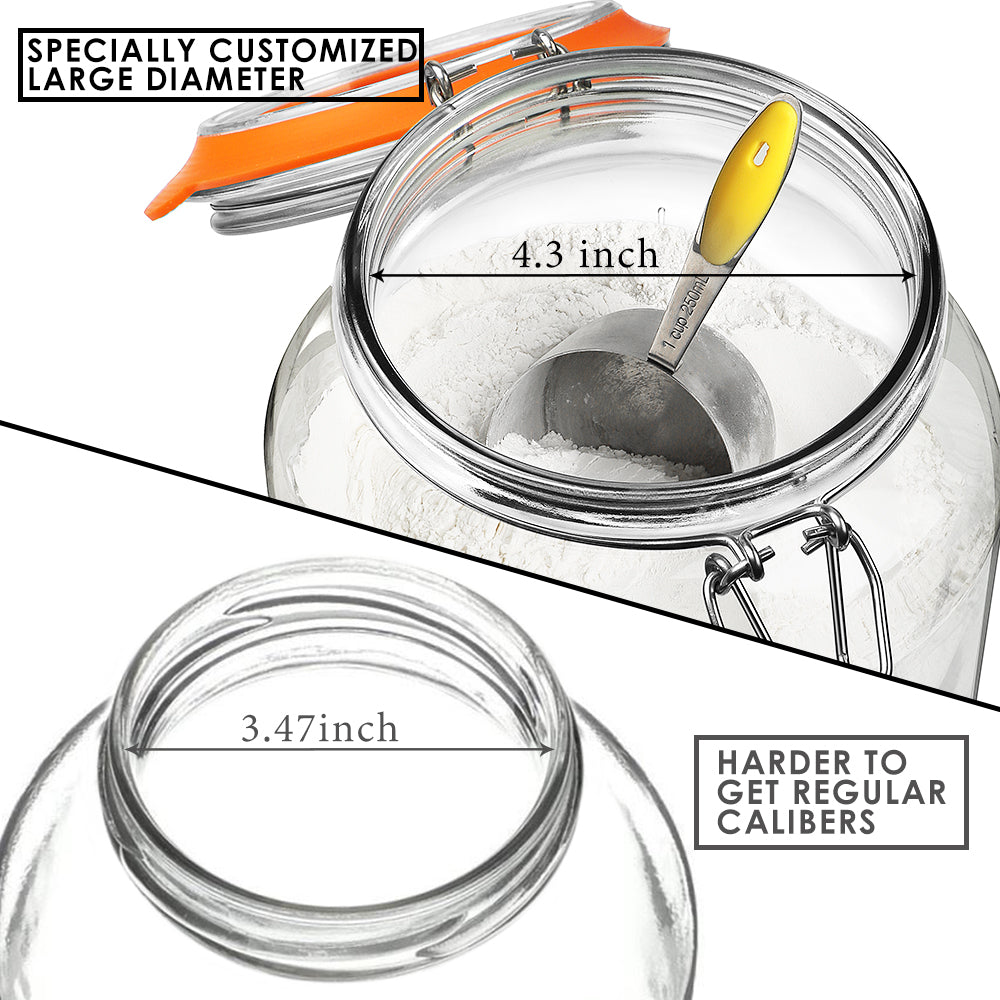 2 Pcs 1 Gallon Super Wide-Mouth Glass Jars