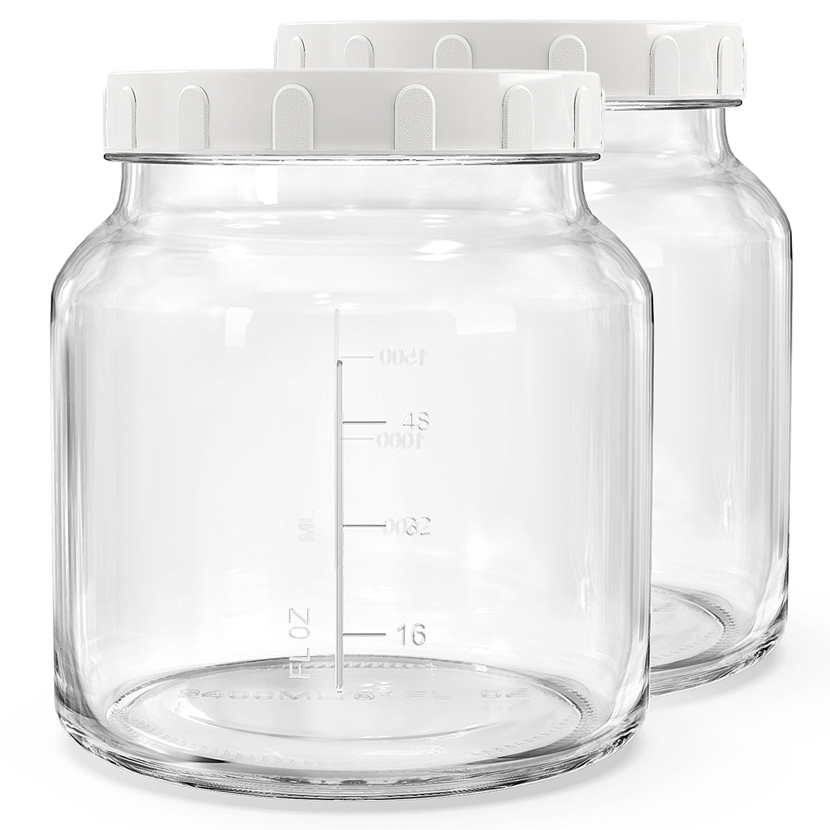 Qianfenie 79 oz Glass Jars with Lids, 2 Pack Wide Mouth Half Gallon Mason Jars