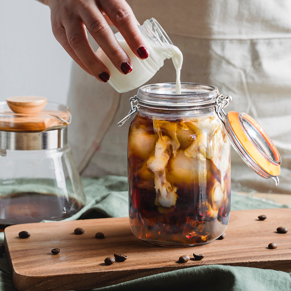 4 Pcs 50 oz Glass Jars with Airtight Lids&Chalkboard Labels