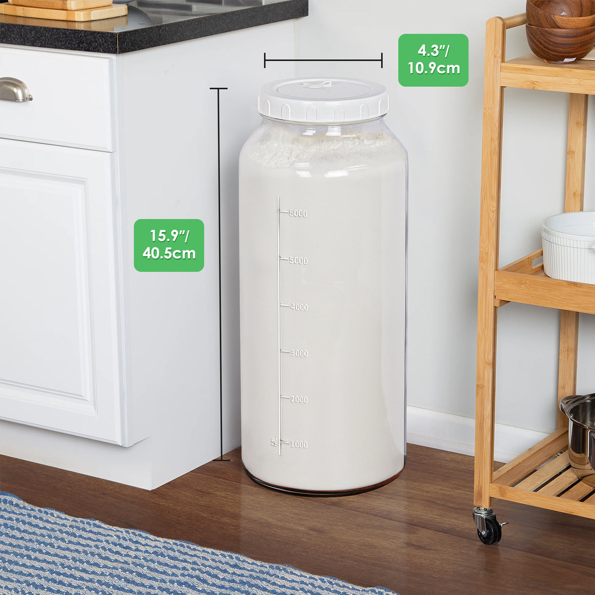 Qianfenie 1 Pc 2 Gallon Super Large Fermentation Jar with 2 Airlocks & Airtight Lid