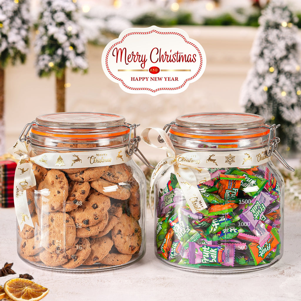2 Pcs 79oz Glass Jars with 100% Airtight Clipped Lid