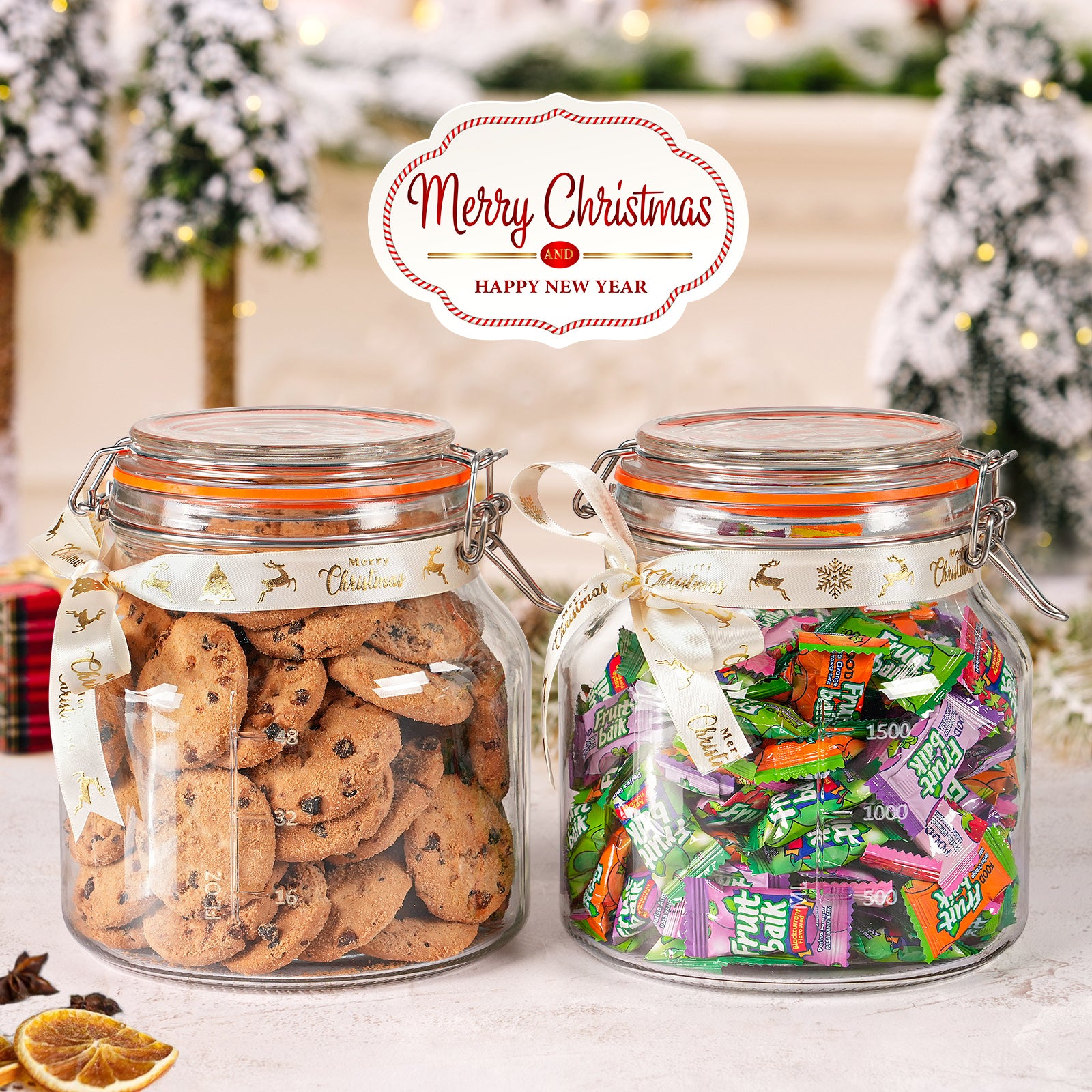 2 Pcs 79oz Glass Jars with 100% Airtight Clipped Lid