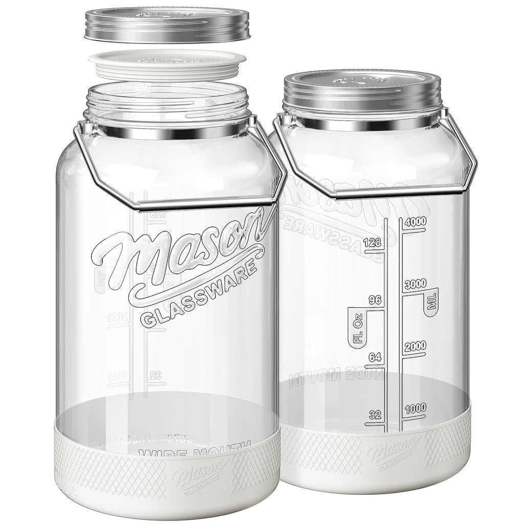 Qianfenie 1.5 Gallon Glass Jars with Airtight Lids, Wide Mouth Mason Jar