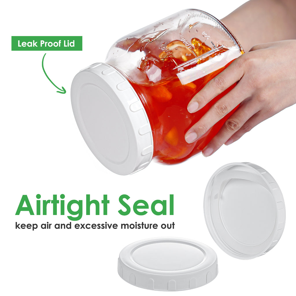 Qianfenie 79 oz Glass Jars with Lids, 2 Pack Wide Mouth Half Gallon Mason Jars